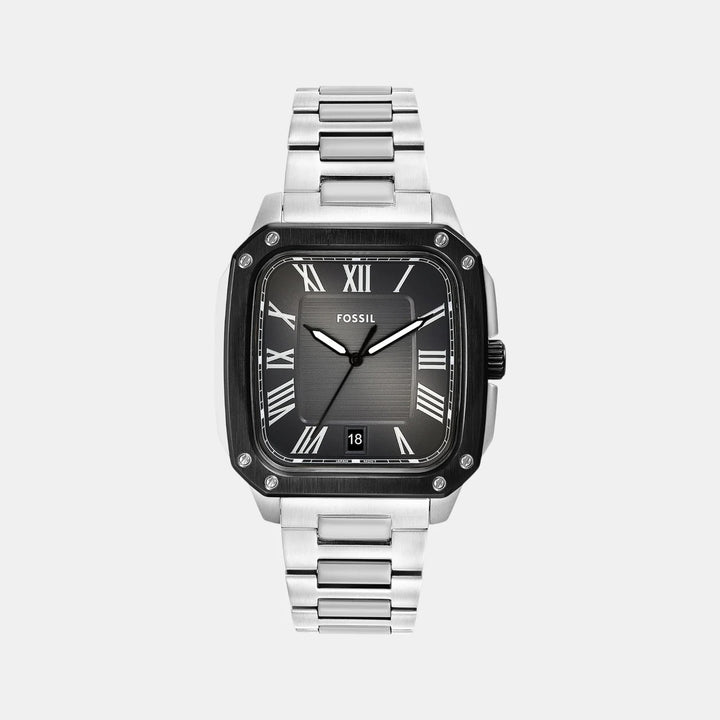 Fossil Crosby FS6122 Black and Blue Bezel Stainless Steel Men&
