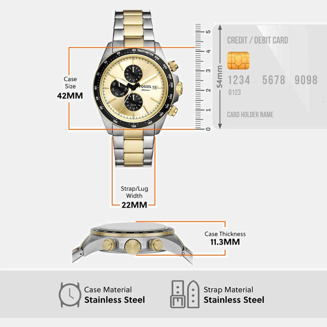 Fossil Autocross FS6126 Silver Dial Stainless Steel Men&
