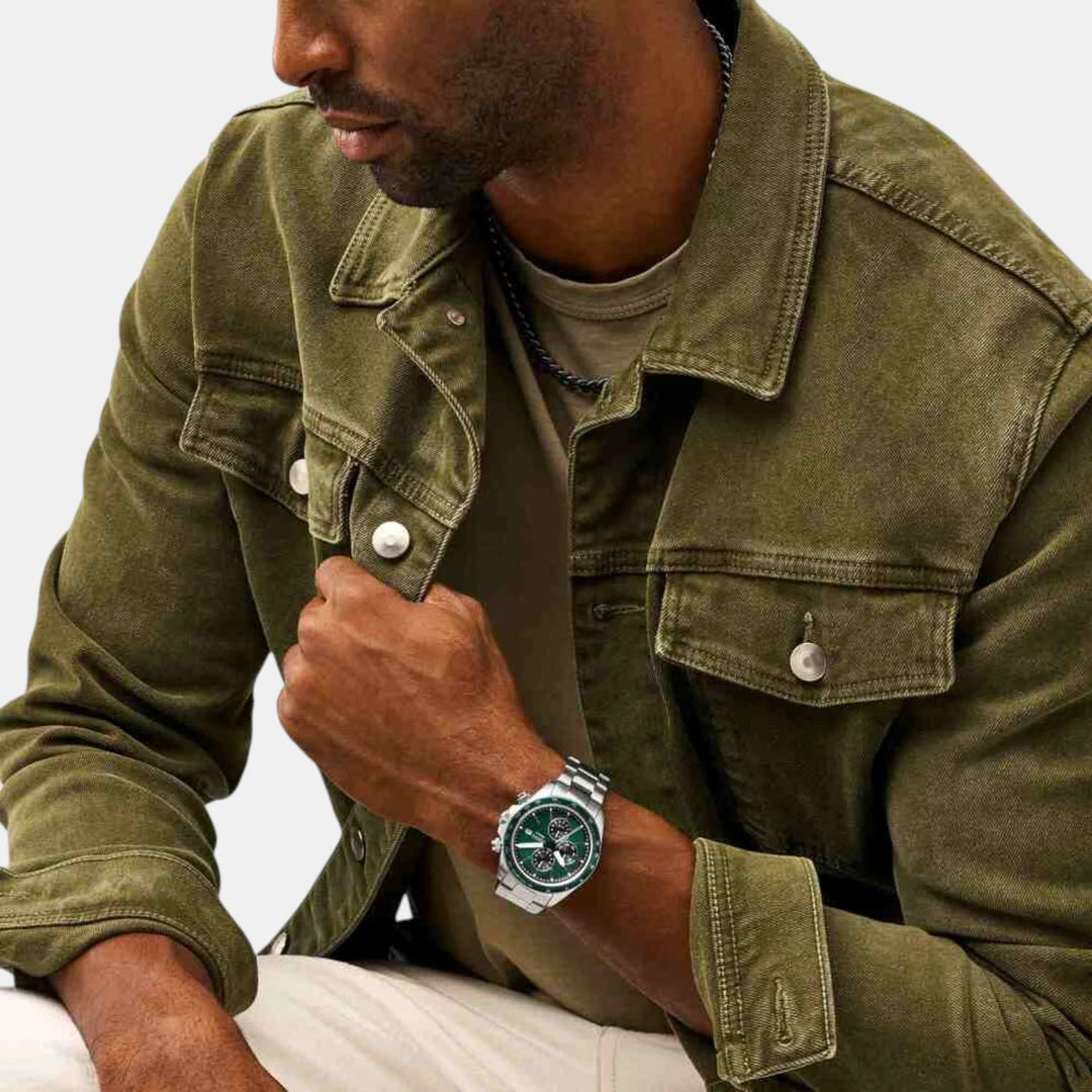 Fossil The Autocross FS6127 Gray Dial Brown Leather Men&
