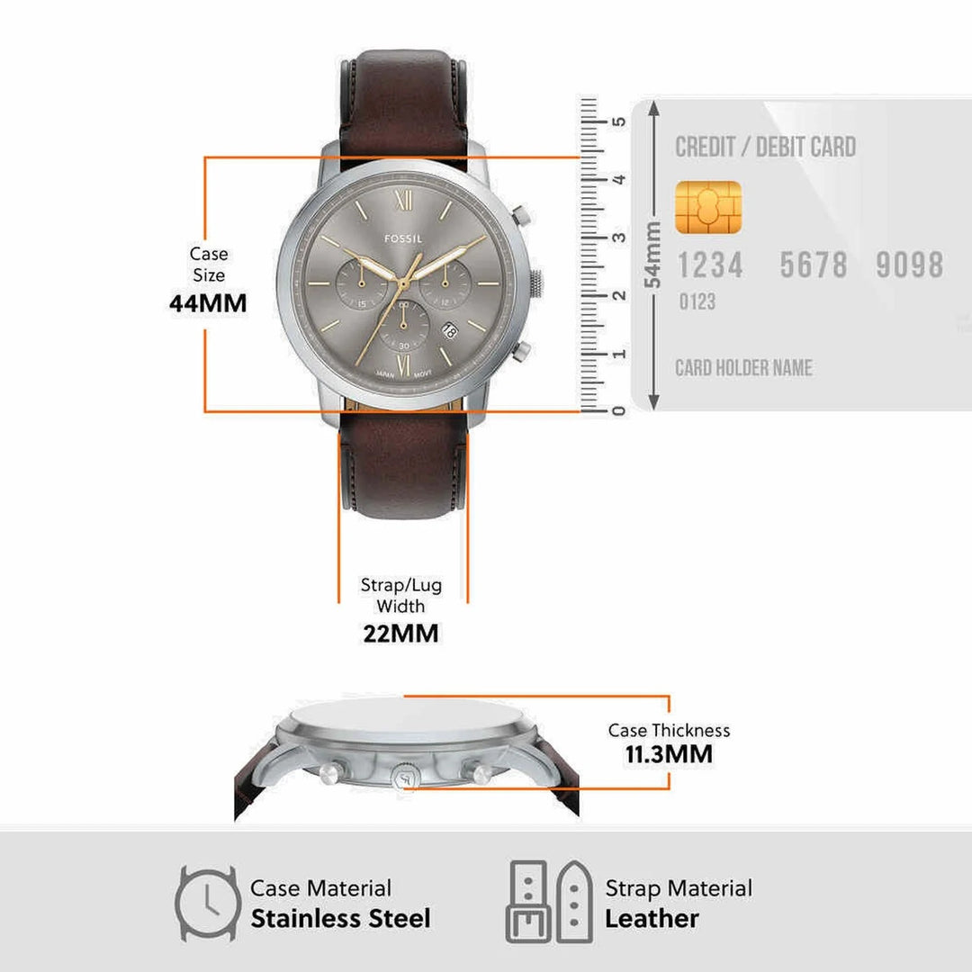 Fossil The Neutra FS6129 Silver Dial Stainless Steel Men&