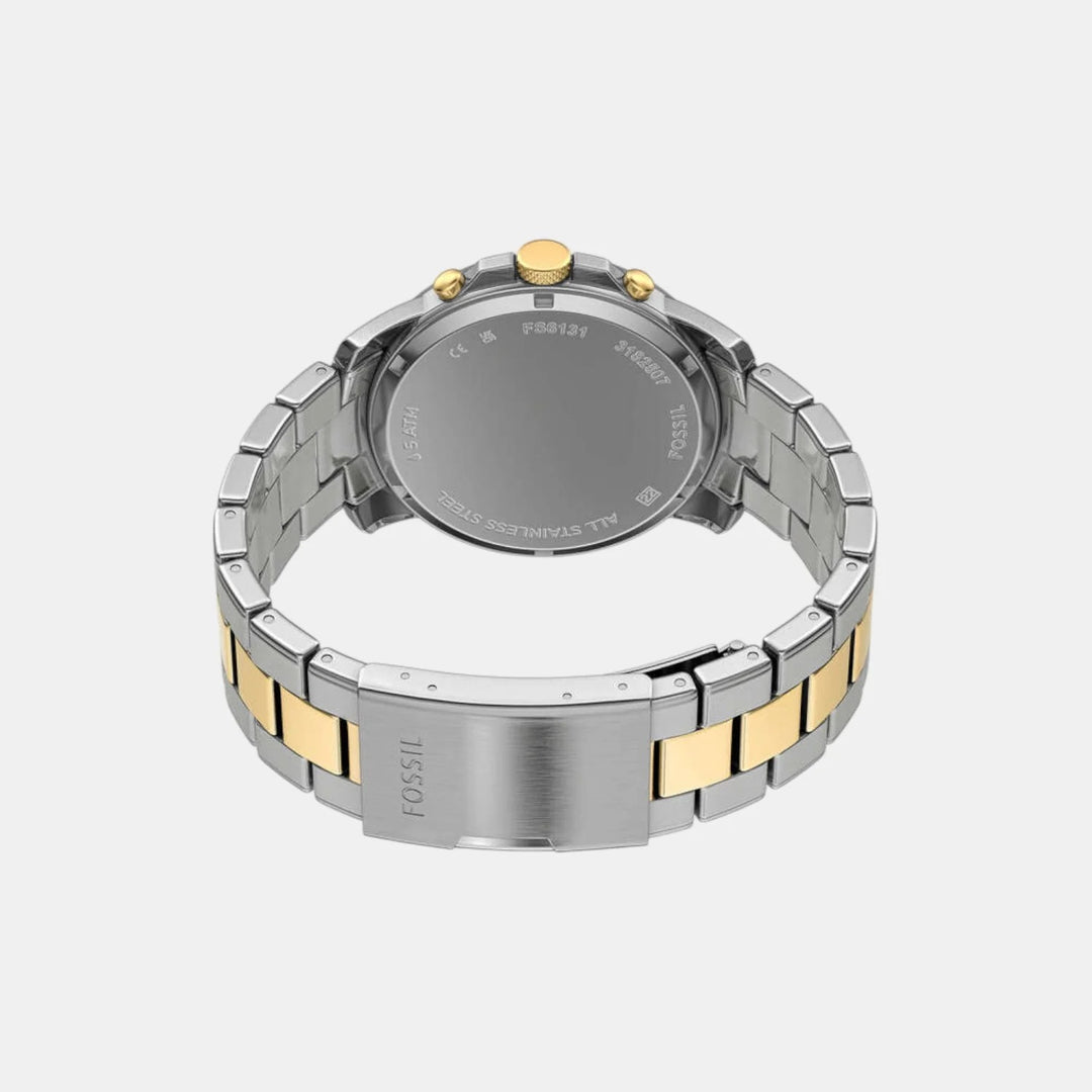 Fossil Grant FS6131 Rectangular Silver Dial Black Leather Men&