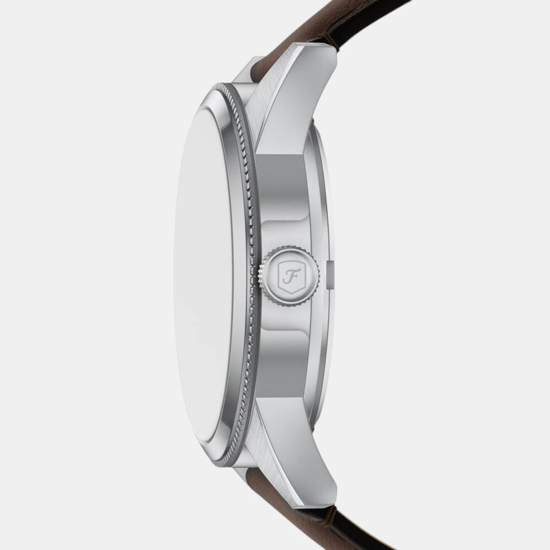 Fossil Pearson FS6137 Rectangular Black Dial Leather Strap Men&