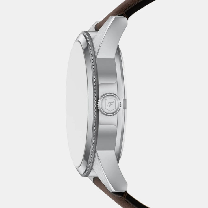 Fossil Pearson FS6137 Rectangular Black Dial Leather Strap Men&