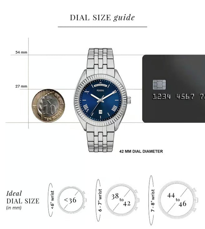 Fossil Campbell FS6140 Silver Dial Stainless Steel Men&