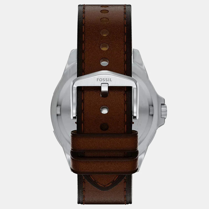 Fossil The Garrett FS6147 Silver Dial Black Leather Men&