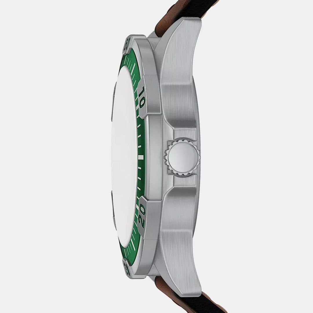Fossil The Garrett FS6147 Silver Dial Black Leather Men&