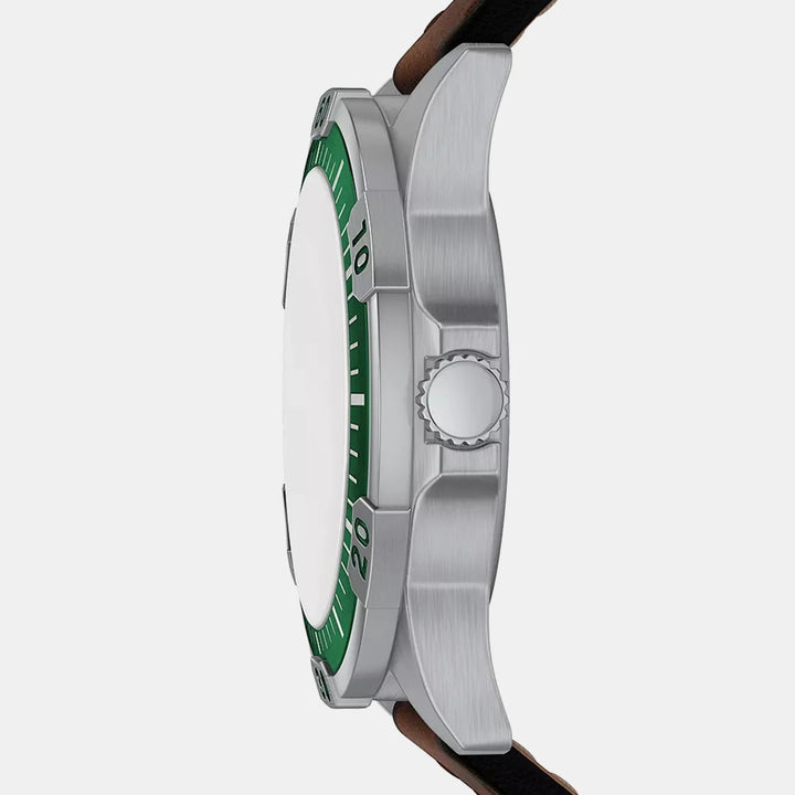 Fossil The Garrett FS6147 Silver Dial Black Leather Men&