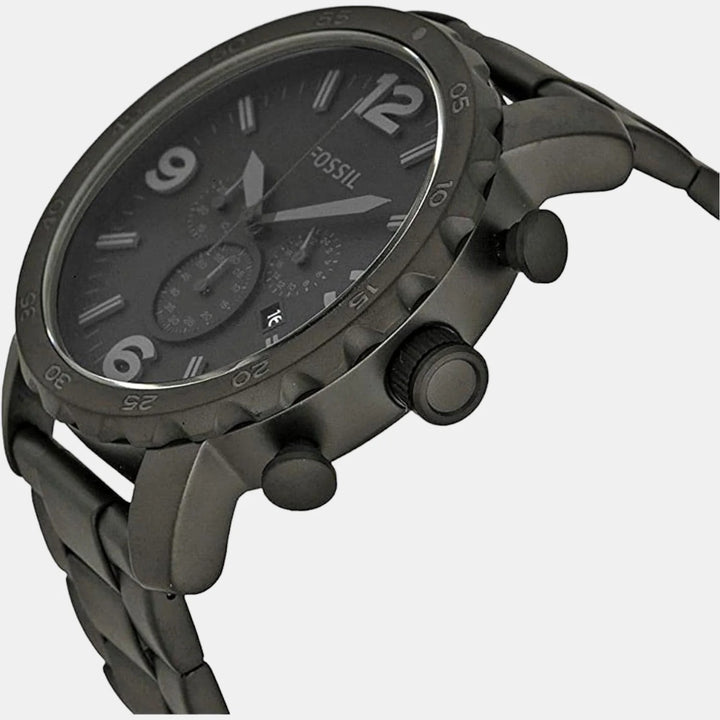 Fossil Nate JR1401 Chronograph Black Dial Stainless Steel Men&