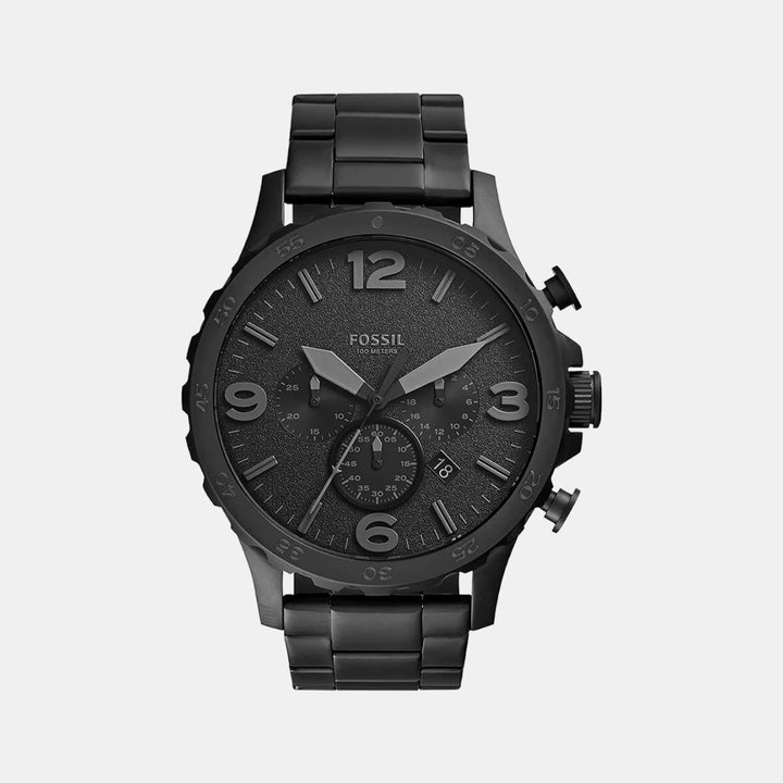 Fossil Nate JR1401 Chronograph Black Dial Stainless Steel Men&
