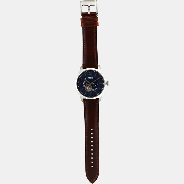 Fossil Grant ME3110 Automatic Skeleton Dial Blue Leather Men&