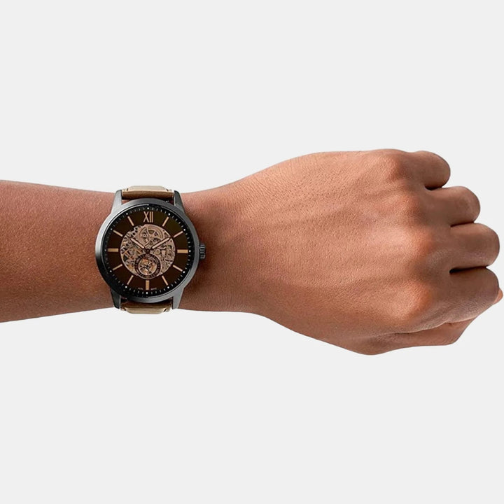 Fossil Townsman ME3155 Automatic Black Dial Black Leather Men&