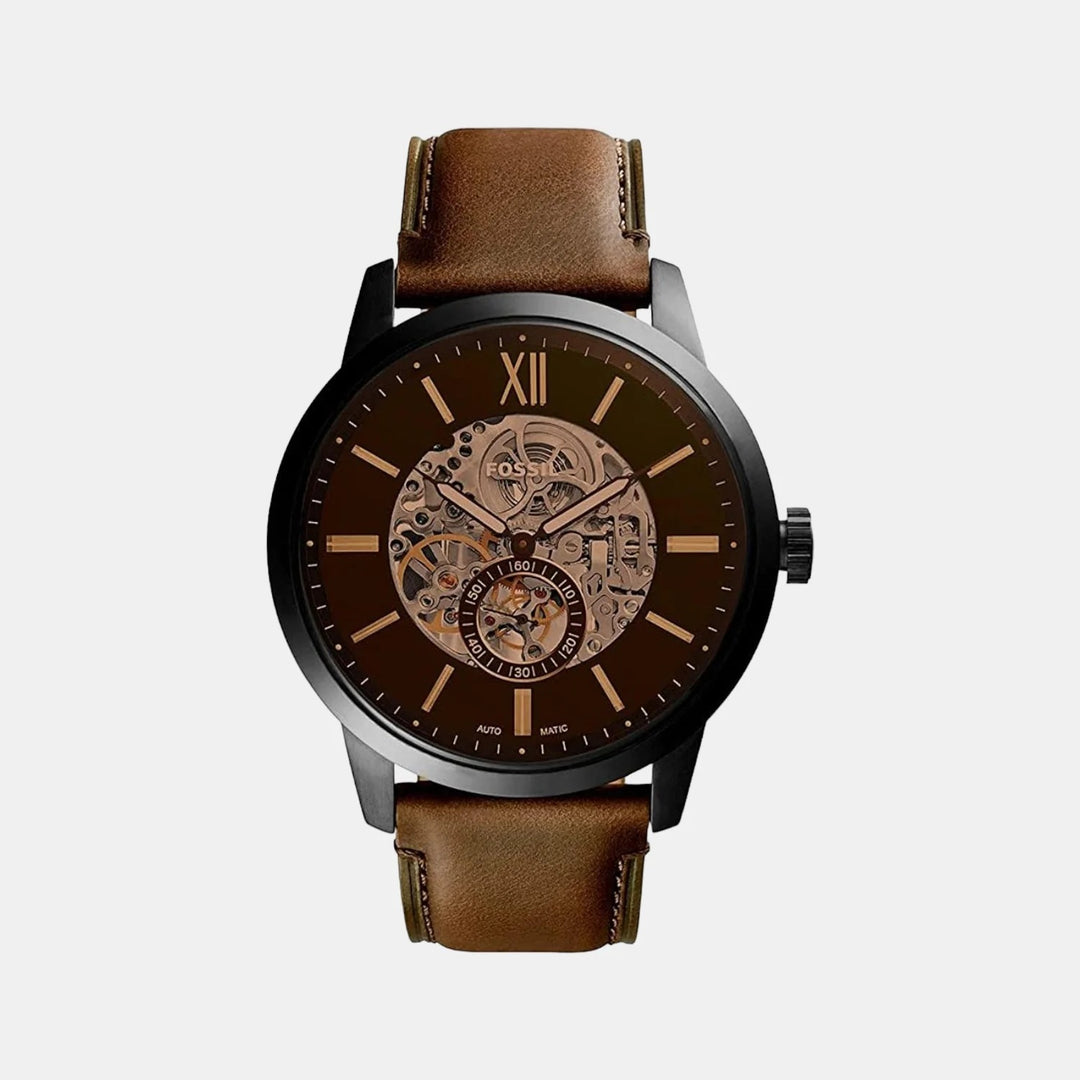 Fossil Townsman ME3155 Automatic Black Dial Black Leather Men&