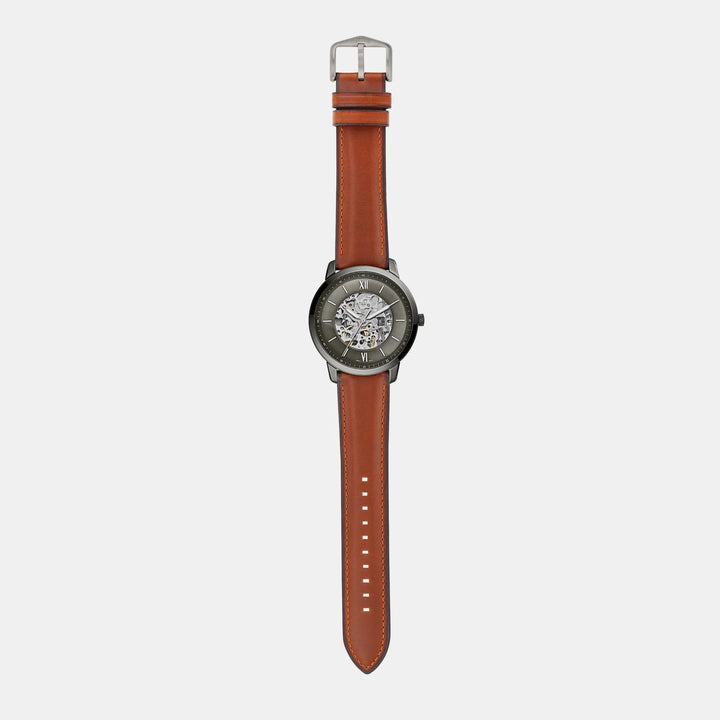 Fossil Neutra ME3161 Automatic Skeleton Dial Blue Leather Men&