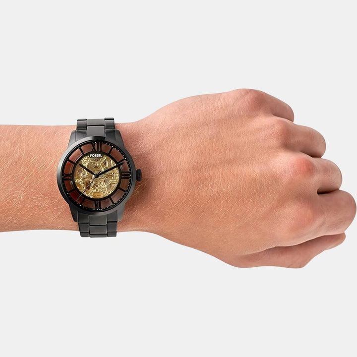 Fossil The Minimalist Automatic ME3197 Blue Dial Brown Leather Men&