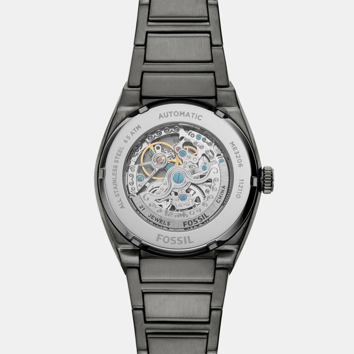 Fossil Everett Automatic ME3206 Skeleton Dial Stainless Steel Men&