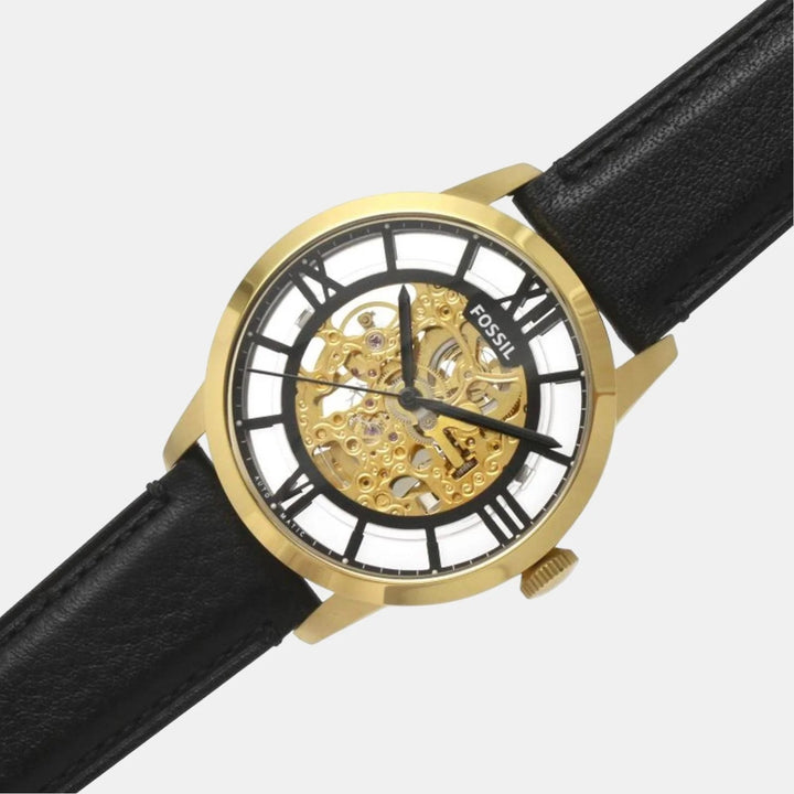 Fossil Everett Automatic ME3210 Skeleton Dial Black Stainless Steel Men&