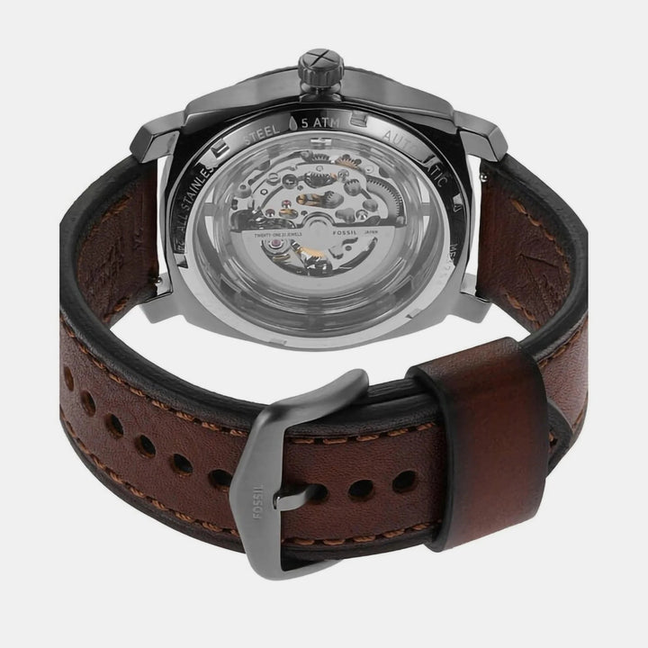 Fossil Heritage Automatic ME3254 Skeleton Dial Silver Stainless Steel Men&