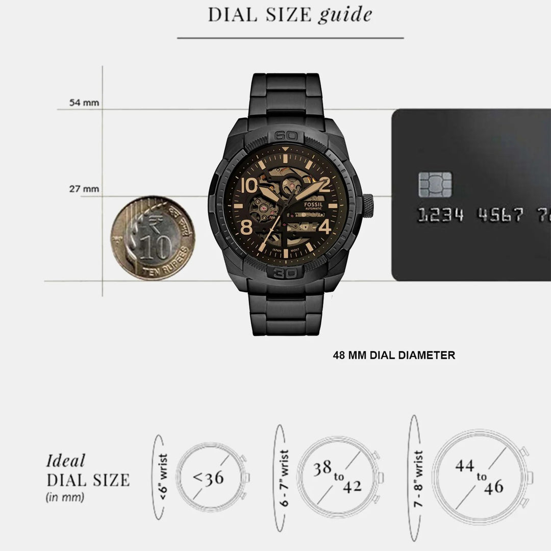 Fossil Heritage Automatic ME3256 Skeleton Dial Two-Tone Men&