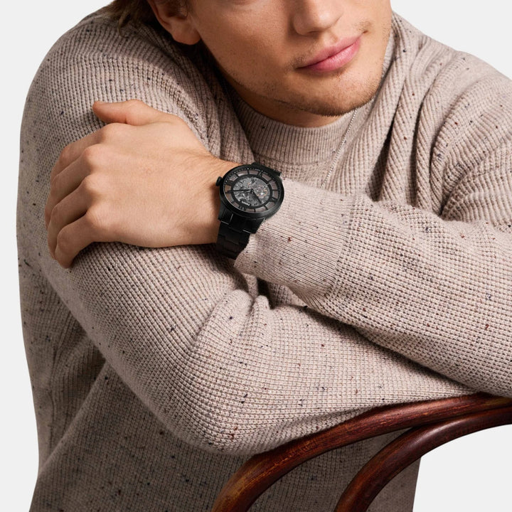 Fossil Townsman Automatic ME3269 Blue Dial Brown Leather Men&