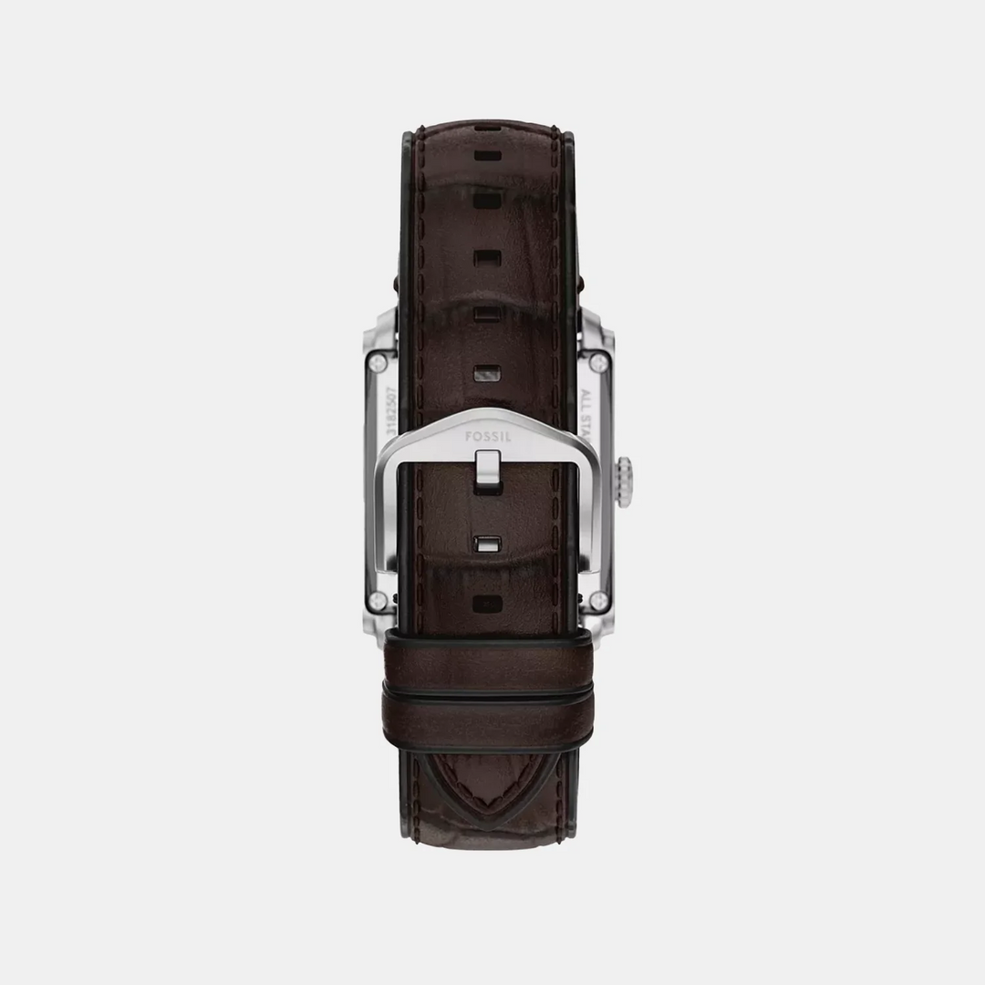 Fossil Carraway Automatic ME3272 Silver Dial Brown Leather Men&
