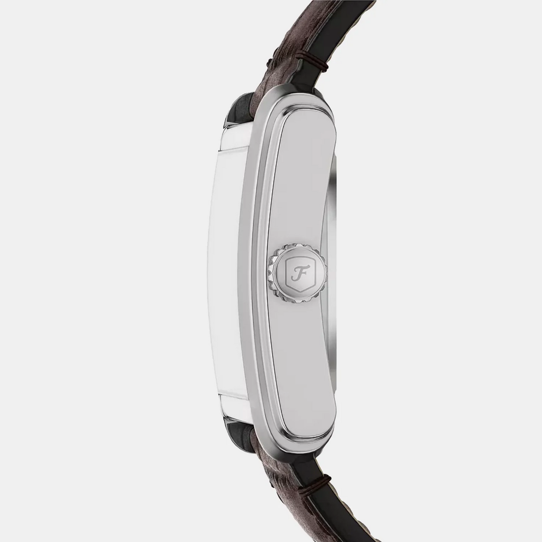 Fossil Carraway Automatic ME3272 Silver Dial Brown Leather Men&