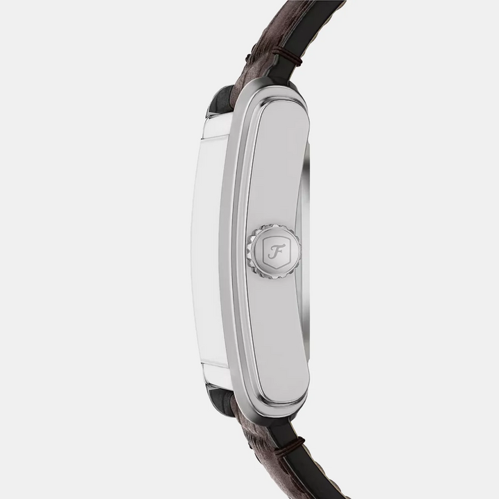 Fossil Carraway Automatic ME3272 Silver Dial Brown Leather Men&