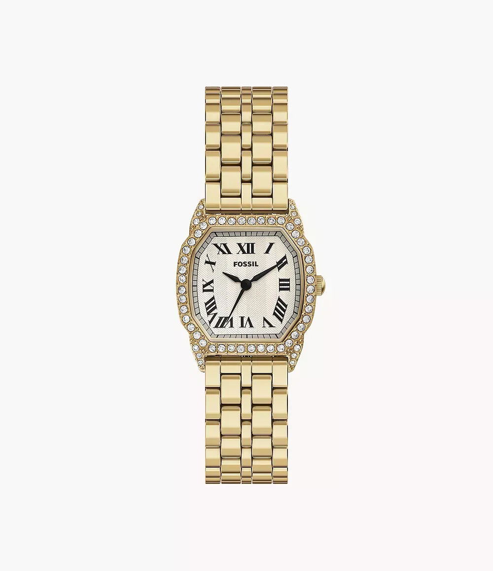 Fossil Harlow Women Watch ES5489 – Silver Dial Gold-Tone Octagonal