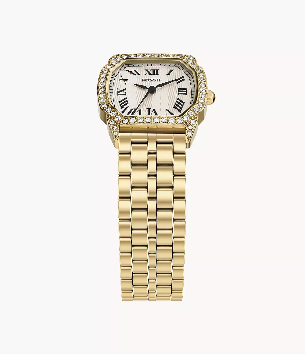 Fossil Harlow Women Watch ES5489 – Silver Dial Gold-Tone Octagonal