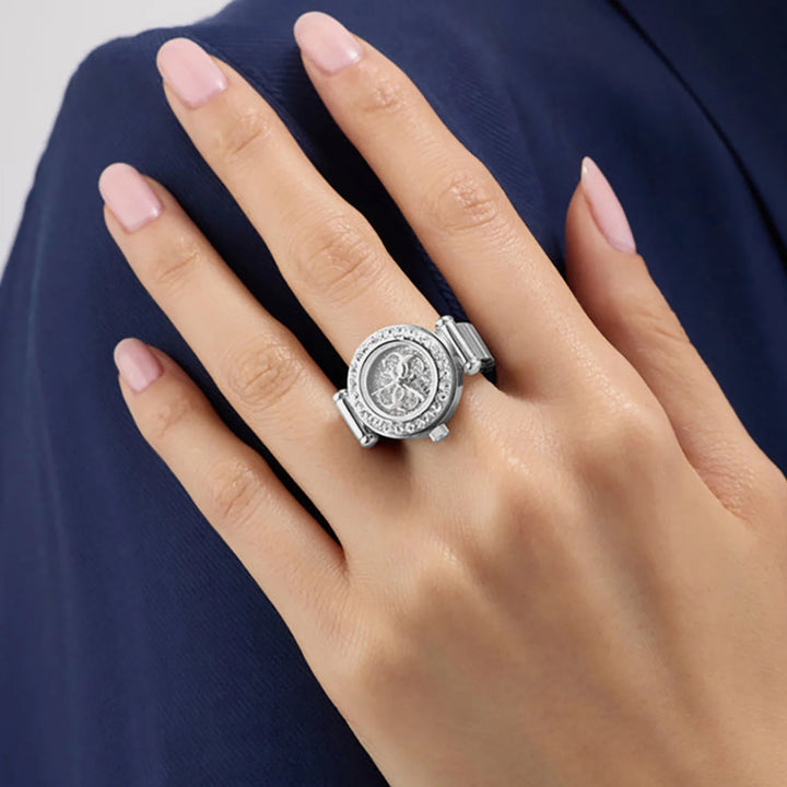 Guess Anna Ring Watch 18mm Silver Dial Silver-Tone Small Women&