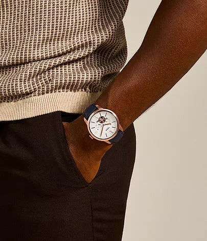 Fossil Automatic ME3171 Black Skeleton Dial Black Leather Men&