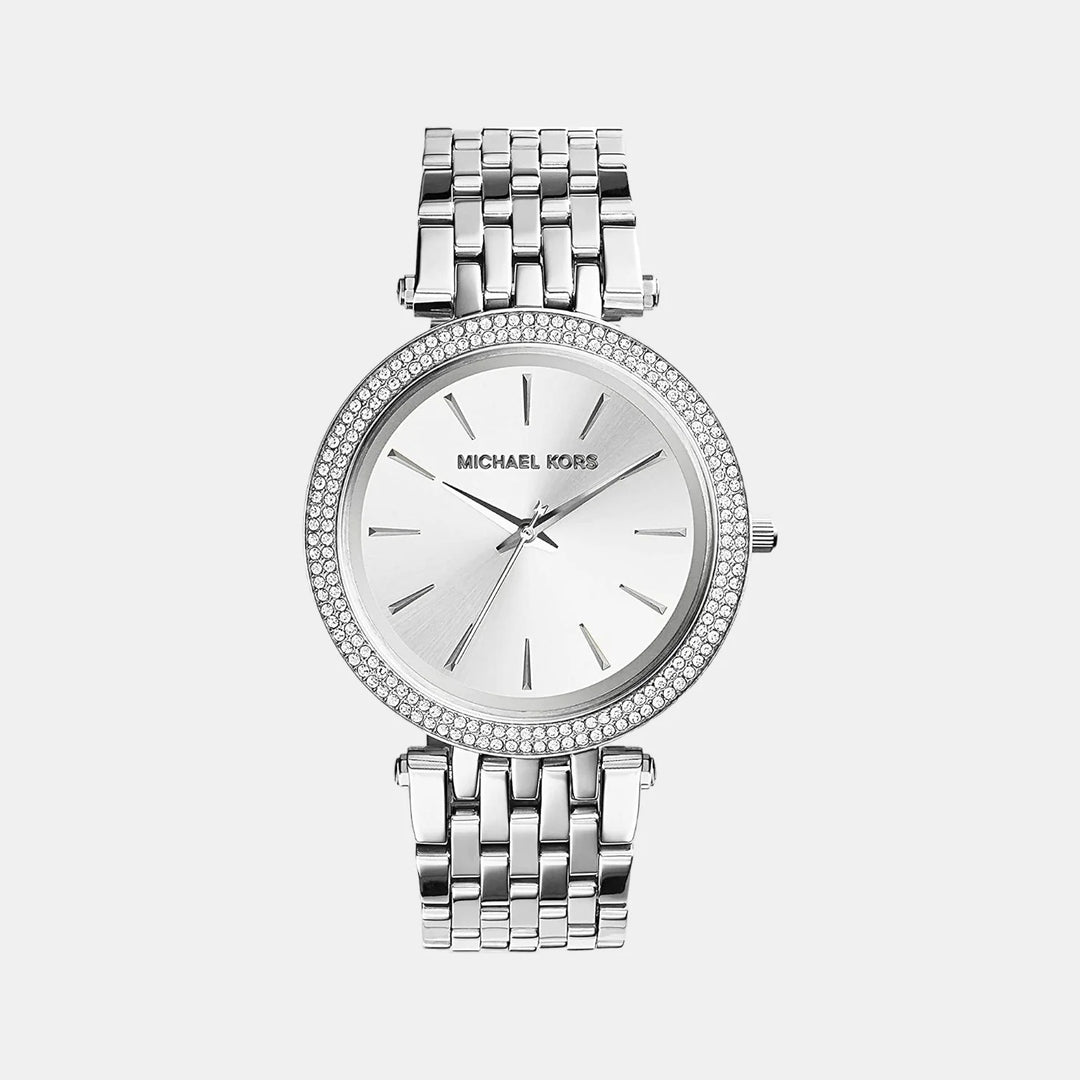 Michael Kors Darci MK3190 Silver-Tone Glitz Bezel Women&