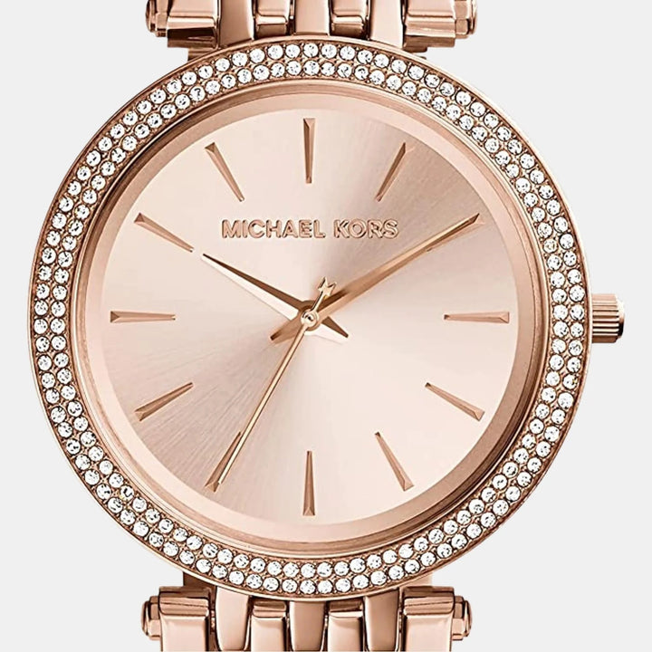 Michael Kors Darci MK3192 Rose Gold-Tone Glitz Bezel Women&
