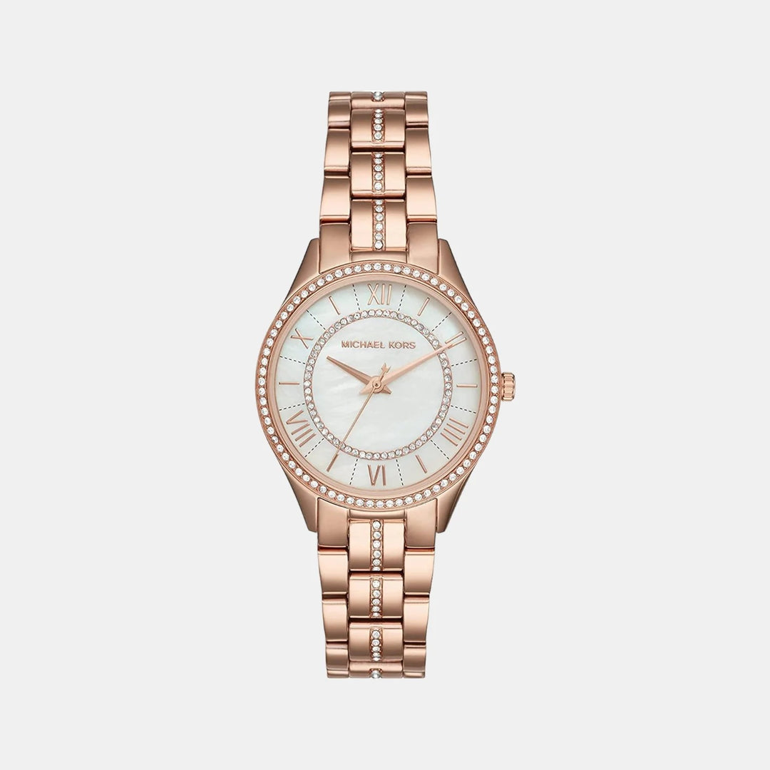 Michael Kors Lauryn MK3716 Pavé Rose Gold-Tone Stainless Steel Women&