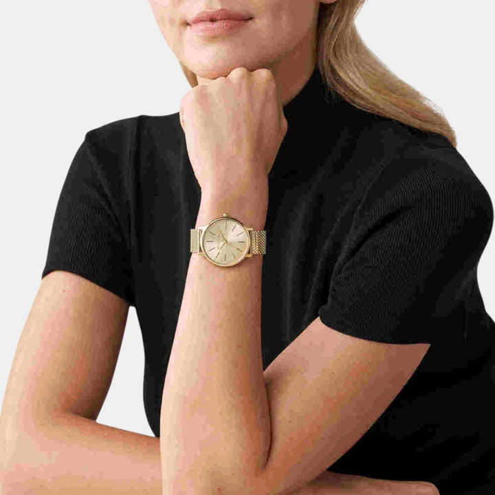 Michael Kors Pyper MK4339 Gold-Tone Logo Dial Women&