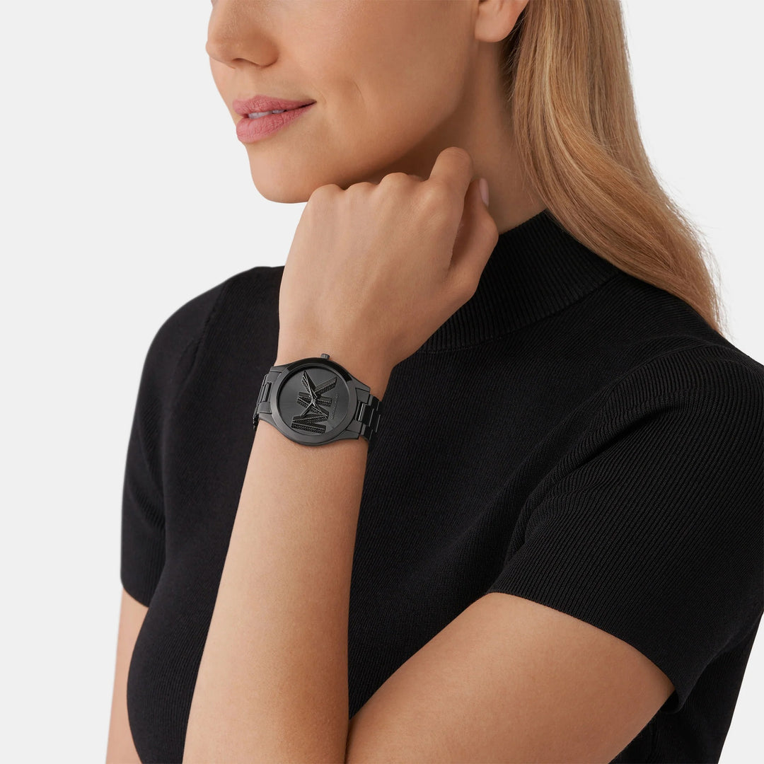 Michael Kors Lennox MK4734 Rose Gold-Tone Logo Dial Women&