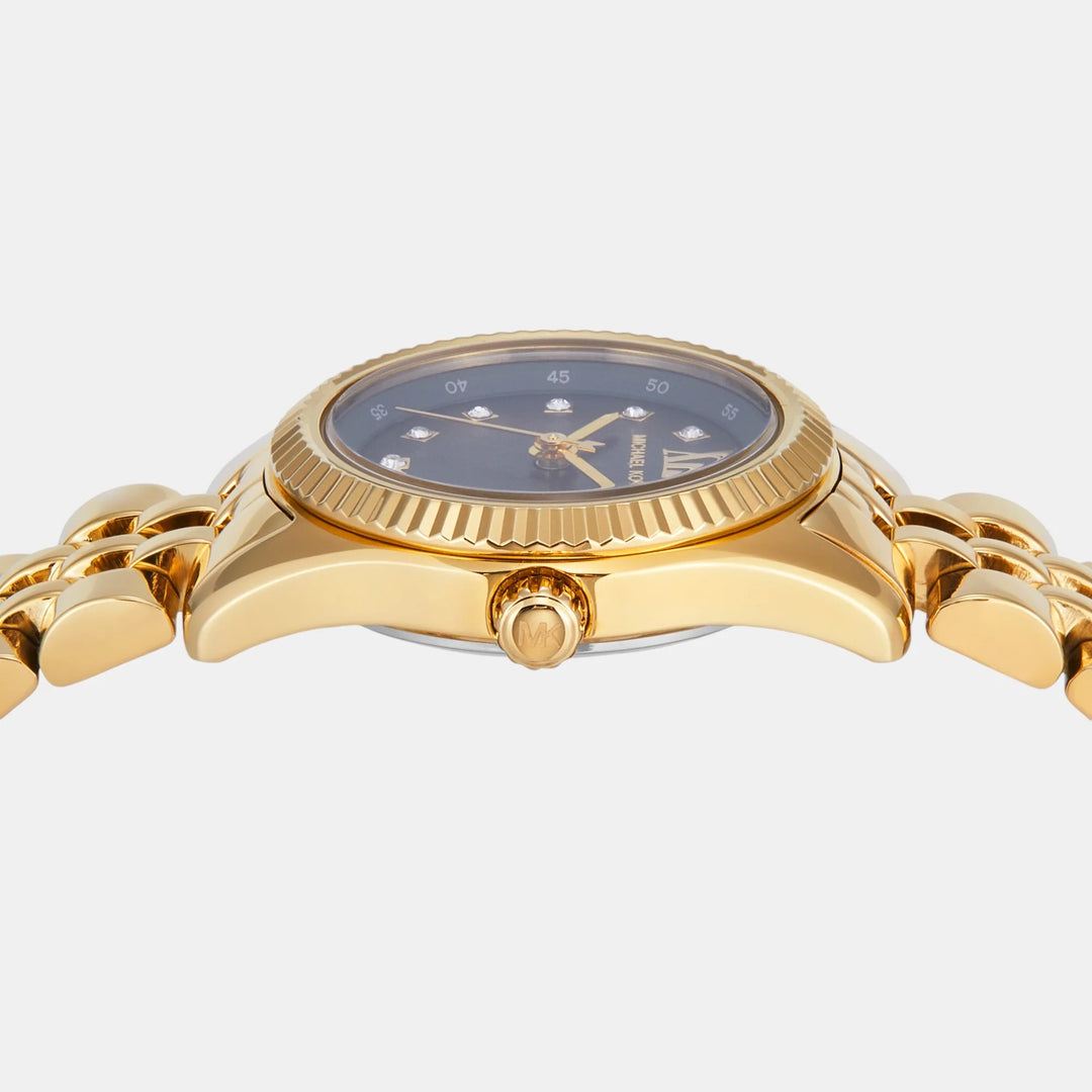 Michael Kors Lexington MK4842 Rose Gold-Tone Pavé Bezel Women&