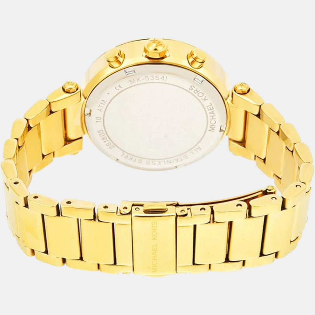 Michael Kors Parker MK5354 Gold-Tone Pavé Chronograph Women&