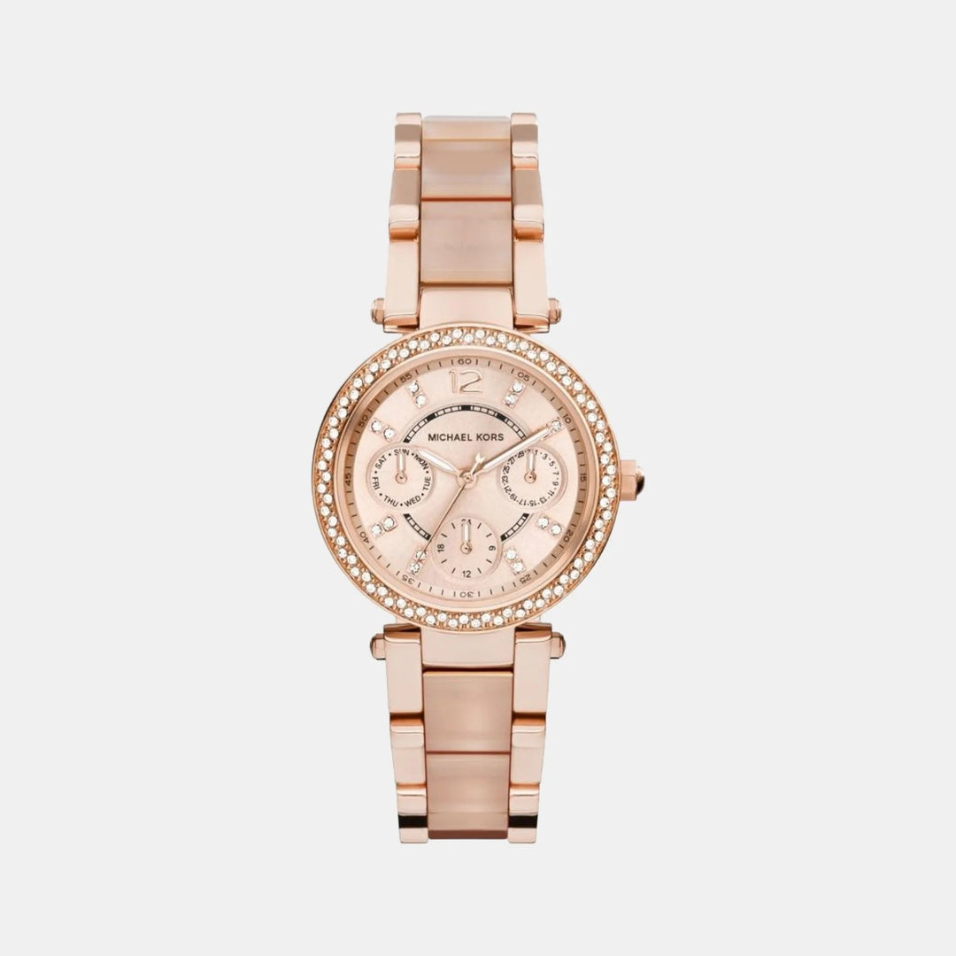 Michael Kors Mini Parker MK6110 Rose Gold-Tone Pavé Women&