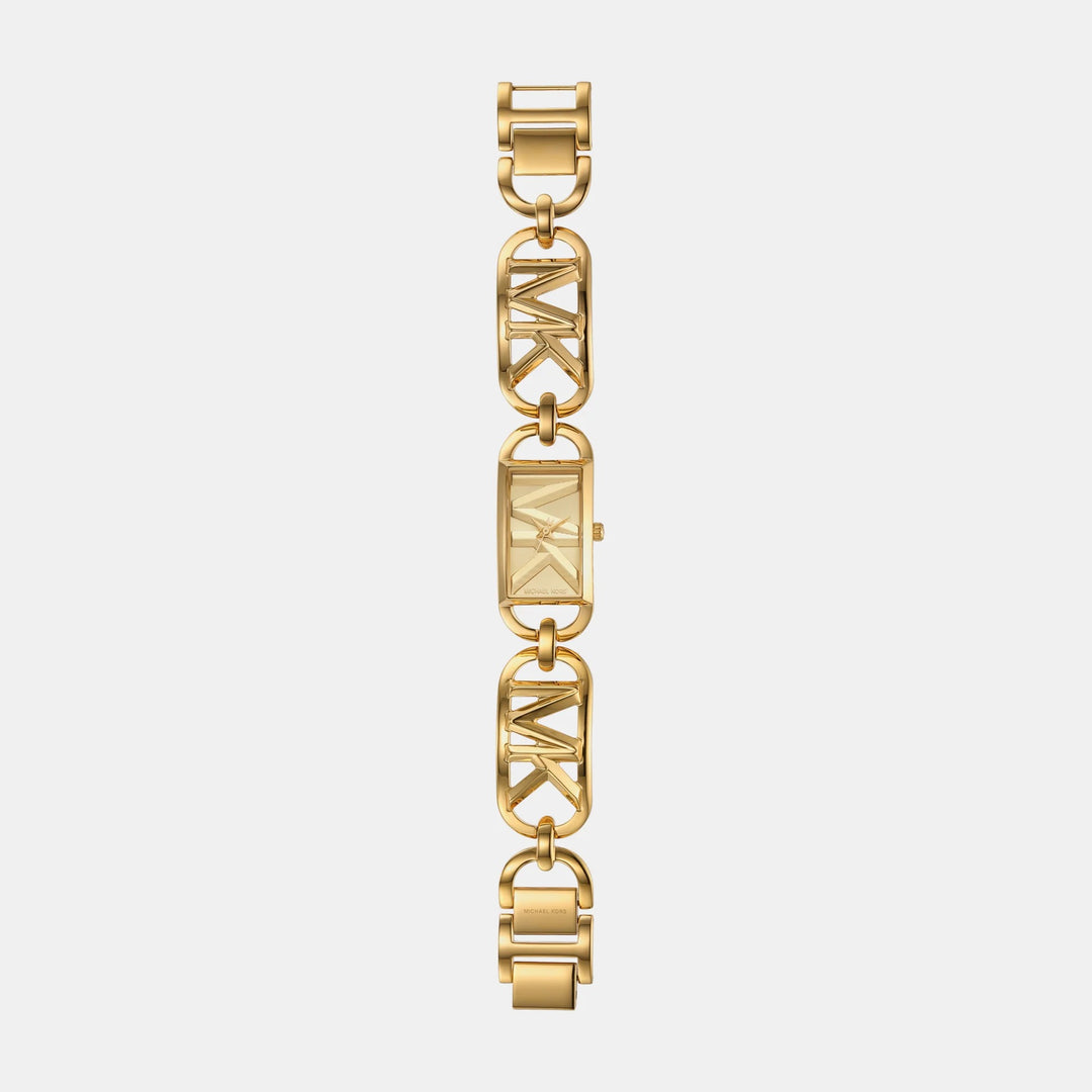 Michael Kors Lennox MK7406 Pavé Logo Gold-Tone Women&