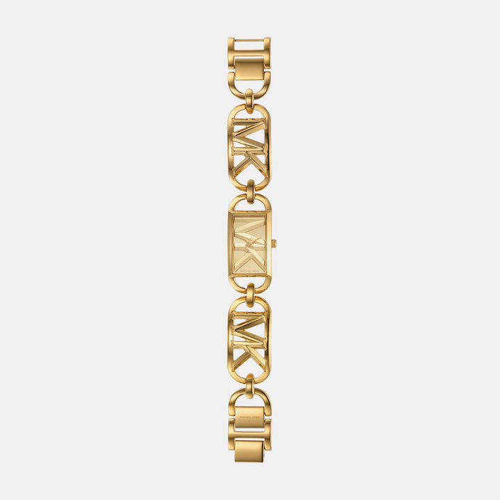 Michael Kors Lennox MK7406 Pavé Logo Gold-Tone Women&