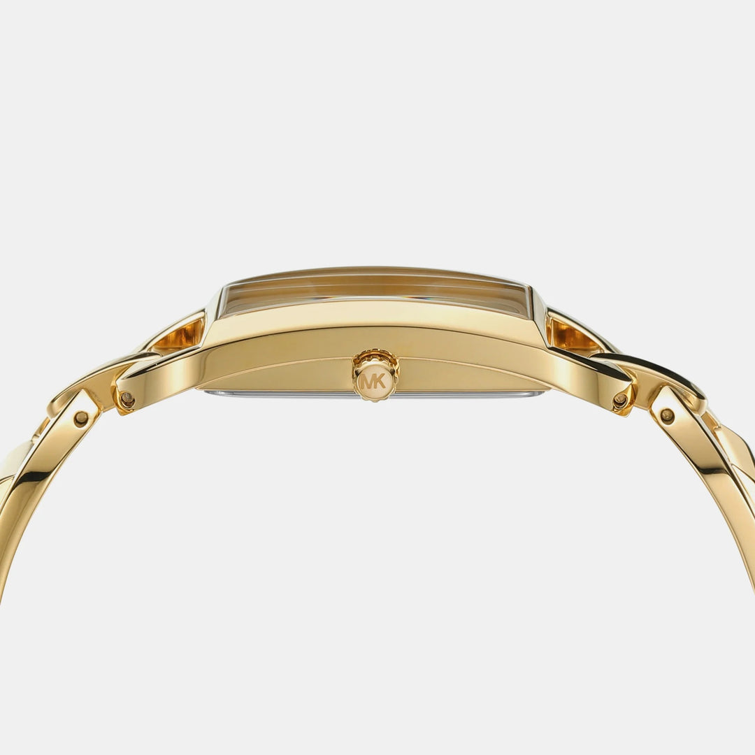 Michael Kors Lennox MK7406 Pavé Logo Gold-Tone Women&