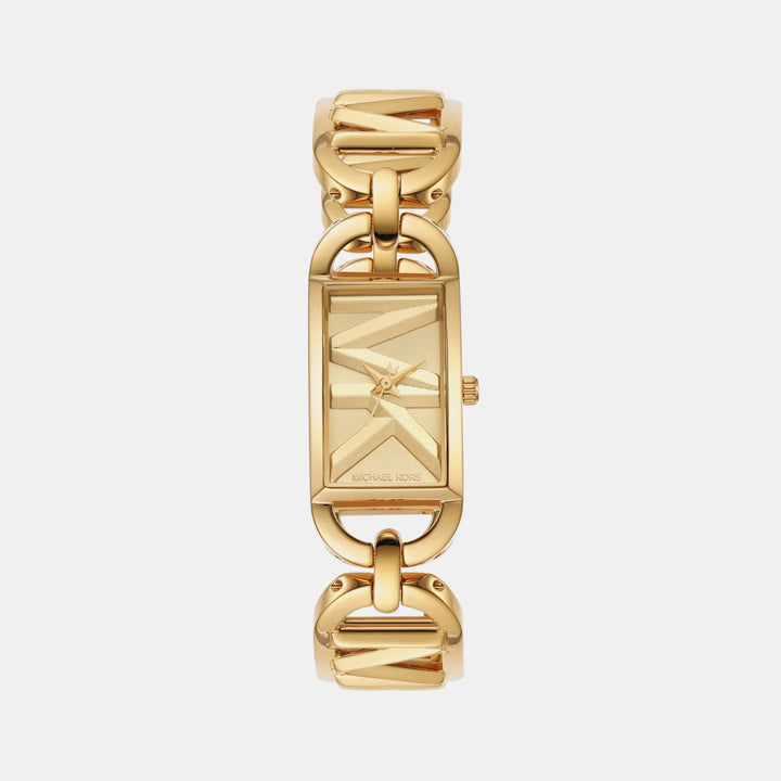 Michael Kors Lennox MK7406 Pavé Logo Gold-Tone Women&