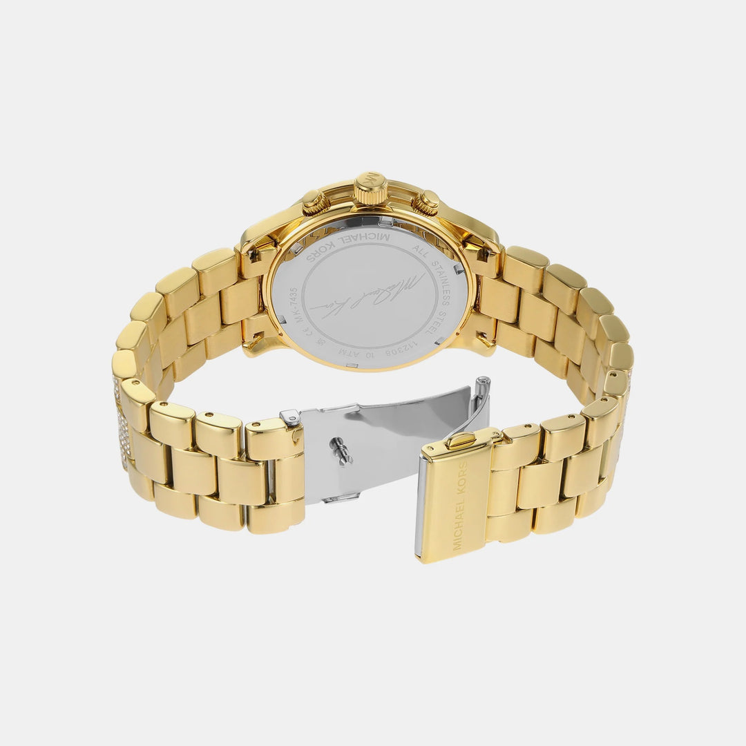 Michael Kors Sage MK7435 Gold-Tone Pavé Stainless Steel Women&