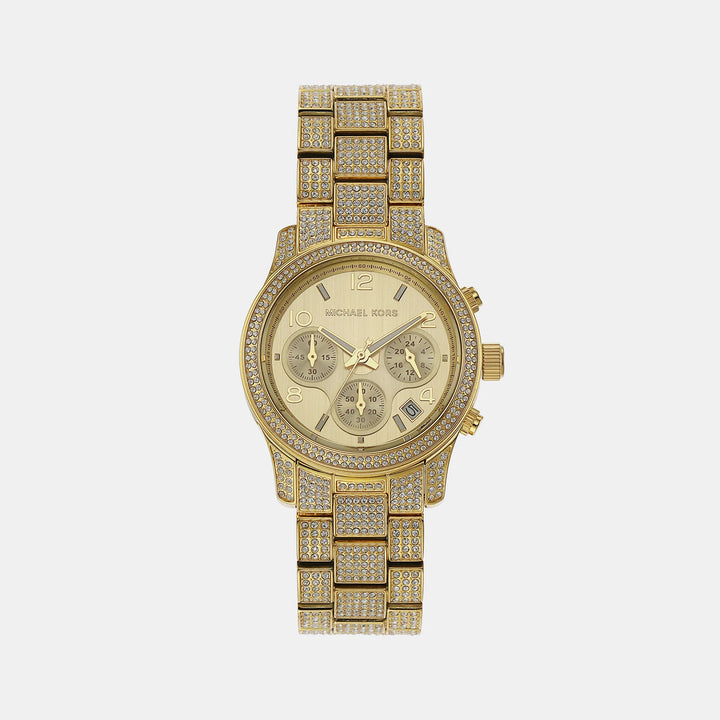Michael Kors Sage MK7435 Gold-Tone Pavé Stainless Steel Women&