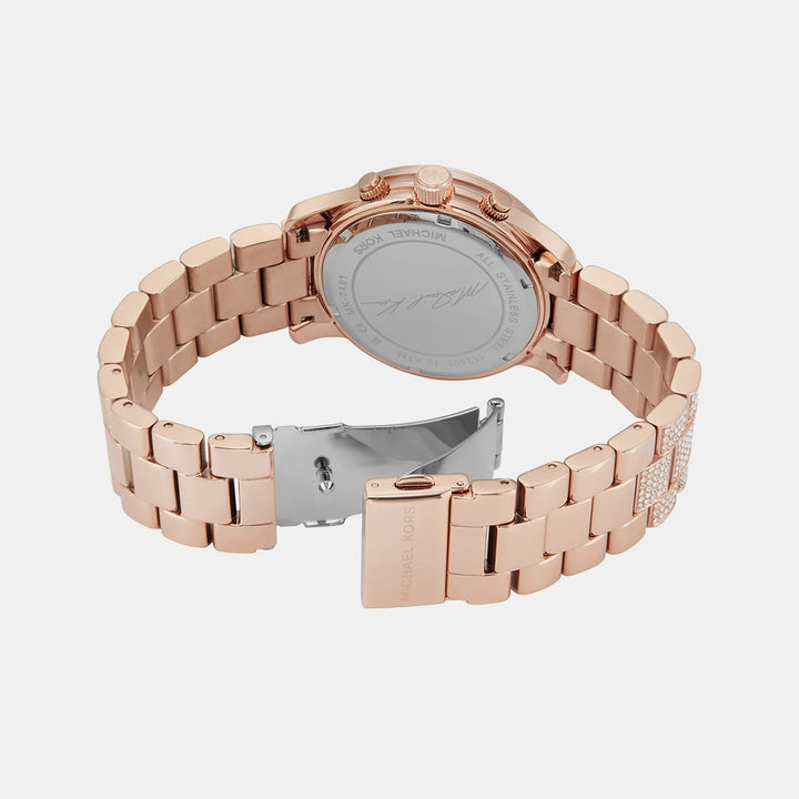 Michael Kors Runway MK7481 Silver-Tone Pavé Center Dial Women&