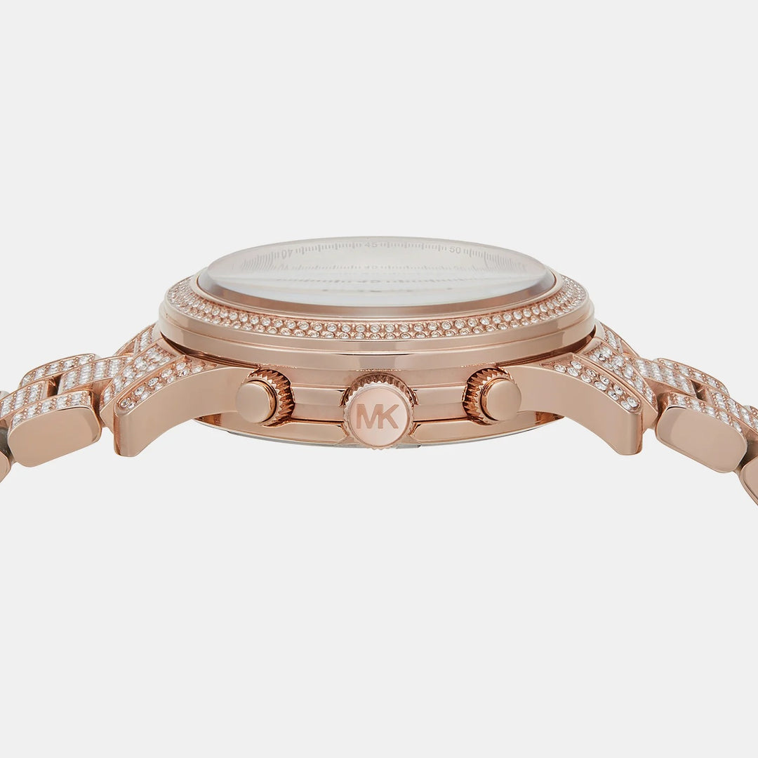 Michael Kors Runway MK7481 Silver-Tone Pavé Center Dial Women&
