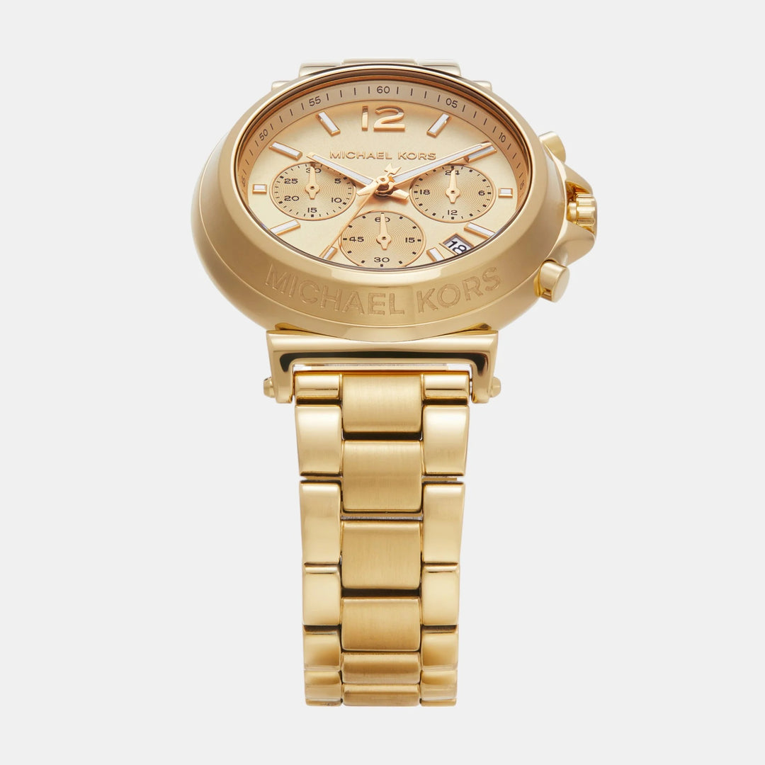 Michael Kors Maren MK7493 Gold-Tone Logo Pavé Women&