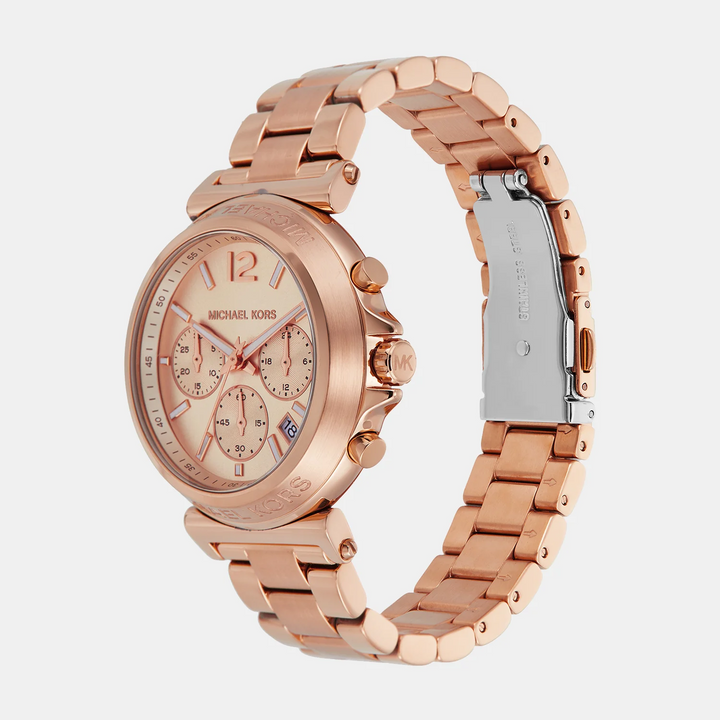Michael Kors Maren MK7494 Rose Gold-Tone Logo Pavé Women&