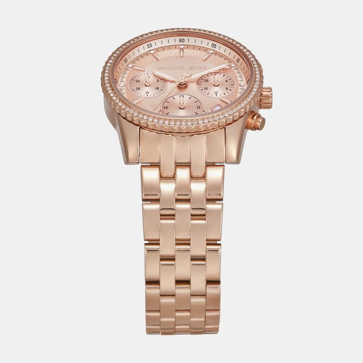 Michael Kors Runway MK7531 Gold-Tone Baguette Bezel Women&