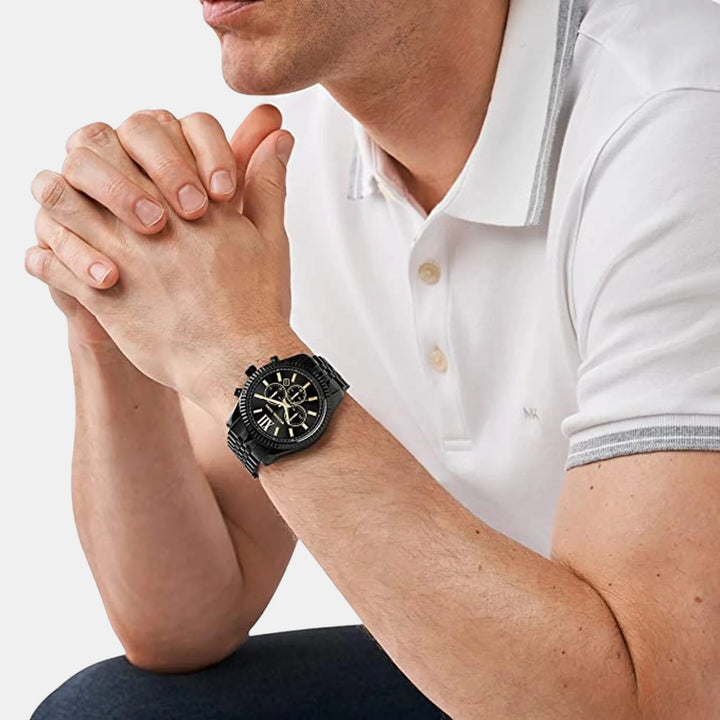 Michael Kors Lexington MK8603 Black Stainless Steel Chronograph Men&